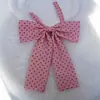 Gravata borboleta de cabo longo com bolinhas onduladas, estilo colegial, flor no colarinho, acessórios fofos JK, gravata para uniforme feminino de estudante, tendência jovem