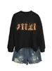 Amazon eBay Estação Independente Casual Fofo Divertido Feminino Cinco Dachshunds Folha de Bordo Gola Redonda Manga Longa Camisa Moletom