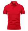230g 40s Fio Duplo Solona Camisa Polo Manga Curta Lapela Logo Estampado Versátil Roupa de Trabalho Unissex