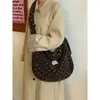 Bolsa de Mano de Felpa con Lunares Estilo Retro Coreano para Mujer 2025 Nuevo Otoño e Invierno Gran Capacidad Bolso de Hombro Cruzado Retro para Viajar