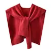Hilo de alma hilo de punto chal mini hombros descubiertos prenda exterior celebridad de internet cuello falso primavera verano otoño invierno cuatro estaciones suéter de punto bufanda mujer negro