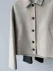 CE Hogar~Chaqueta Retro Simple Abrigo Corto Mezcla de Lana y Cachemira Solapa Chaqueta de Lana Doble Cara Ropa de Abrigo