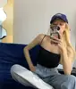 Verão Novo Casual Harajuku Cor Sólida Versátil Regata Casual Feminina com Costas Bonitas e Regata Base Interna