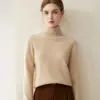 Suéter de cachemira pura 2026 nuevo estilo de invierno para mujer, jersey de cuello alto, estilo elegante, corte holgado, adelgazante, capa base cálida