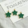 Acessórios para Joias DIY Liga Esmalte Rosto Sorridente Estrela de Cinco Pontas Pingente Pulseira Chaveiro Estrela Charme Materiais Atacado