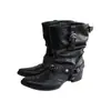 Botas Ocidentais Chuyuji 2026 Femininas de Cano Médio, Novo Estilo Outono/Inverno, Salto Grosso, Preto, Bico Fino de Nicho Botas de Cano Curto para Montaria
