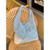 Bolso de punto cruzado, bolso de mujer, bolso retro de tejido hueco, bolso de mano de lana, bolso de hombro sencillo, bolsos