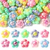 Acrílico Color AB Color Sólido Dos Tonos Caramelo Mariposa Con Cuentas Cadena para Teléfono Móvil Cuerda para el Cabello Cuentas Sueltas Accesorios para Joyería DIY Venta al por Mayor