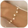 Design de Novo Produto 2024 Pulseira em Camadas com Contas de Pérola Artificial Amor Aço Inoxidável Pulseira Ajustável Temperamento Elegante Mulheres