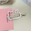 Grampo de Cabelo Prateado Vazado, Acessório de Cabelo Doce-Descolado da Moda, Presilha para Franja, Presilha Bico de Pato Feminina, Penteadeira