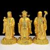 Imitação de madeira escultura Fu Lu Shou Xi Cai Samsung Decoração Deus da riqueza Buda Velho Comemorando Aniversário Sala de estar Decoração de escritório