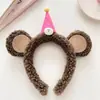 Diadema de Peluche con Cabeza de Oso y Cerdo Linda para Otoño e Invierno 2025 Nuevo Invierno Tarjeta para el Cabello para Lavarse la Cara Adorno para la Cabeza Infantil Divertido