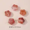 Flor de Goma Natural Cubo de Azúcar Luna Accesorios de Cristal Estrella de Cinco Puntas Luna Colgante Flor de Goma Roja Luna Creciente Piedra Preciosa Collar Joyería