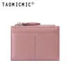 Billetera Corta para Mujer Cosida con Patrón de Lichi, Cuero PU de Comercio Exterior, 80% de descuento, Billetera Simple Estilo Ins con Múltiples Ranuras para Tarjetas