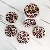 Esponja de maquillaje redonda con estampado de leopardo, logotipo personalizado, esponja para polvo seco, esponja de repuesto para polvos compactos, esponja para polvos sueltos