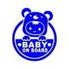 Adesivos refletivos para carros de comércio exterior adesivos para carros adesivos BABY A BORDO adesivos de aviso de desenho animado adesivos de decoração para vidros de carro