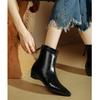 Botines Personalizados ~ Botines con Aumento Interior 2025 Nuevos Botines de Cuña para Mujer Otoño e Invierno Botines Estrechos a Media Pantorrilla Maillard