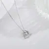 Beixi Joyería de Plata Collar de Árbol de Navidad S925 Plata de Ley para Mujer, Colgante Dinámico de Nicho de Lujo Ligero, Joyería de Cuello Simple