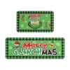 Amazon Navidad Grinch Alfombrilla Absorbente de Cocina para Piso Juego de Dos Piezas Felpudo para Puerta de Entrada Alfombra Decorativa Festiva