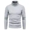 Suéter de Cuello Alto Nuevo Otoño Invierno 2026 para Hombre al por Mayor Estilo Coreano Ajustado Juvenil Color Sólido Suéter de Punto Capa Base