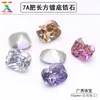 7A Retângulo Grosso Baseada em Zircônia Banhada a Ouro Formato Almofada Longa Formato Almofada Baseada em Zircônia Banhada a Ouro 4*6-8*10mm Strass Coloridos Brancos para Nail Art