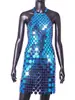 Vestido corto sexy AYJ estilo europeo y americano con lentejuelas, cuello halter, espalda descubierta, ajustado al cuerpo, para fiestas en discotecas