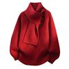 Suéter de punto de cuello alto para hombre, suéter de punto de otoño para exportación transfronteriza 2025, con bufanda, capa interior, camisa