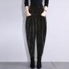 Calça Hallen de Veludo de Algodão Europeu Cintura Alta para Mãe Outono e Inverno Forrada com Lã/Forrada com Lã Solta Tamanho Grande Casual Versátil Calça Cenoura