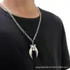 Estilo Étnico Retro Diente de Lobo Simulado Acero Inoxidable Collar Hombres Tendencia Genial Dominante Elegante Cabeza de Lobo Cabeza de Tigre Accesorios Largos