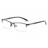 Armazón para Gafas de Marco Cuadrado, Media Montura de Metal, Luz Azul Anti-Reflejo, Anti-UV, Lentes Planas Gafas Protectoras, Marco de Negocios Estilo Ojo de Gato