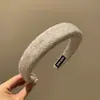 Diadema de Lana de Corona Alta Mezcla Retro Otoño e Invierno Simple Versátil Adorno para la Cabeza Diadema Perezosa para Lavarse la Cara en Casa para Mujeres
