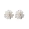 Pendientes de Flor Estilo Anna con Cierre de Plata 925, Populares en Línea, Pendientes de Botón Super Hada Mate Transparentes, Yiwu