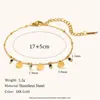 Colección de Pulseras de Borlas Transfronterizas Europeas y Americanas Acero Inoxidable Chapado en Oro de 18K Corazón Colorido Flor Geométrica Versátil Pulsera para Mujeres