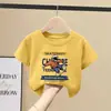 Camiseta de Algodão Puro de Manga Curta para Meninos Verão 2026 Novo Estilo Crianças Médias e Grandes Meninos Verão Tops Finos Estilosos Tendência Marca