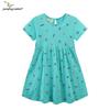 En Stock Verano 2026 Vestido Infantil Nuevo Estilo Europeo y Americano Estampado Casual de Manga Corta para Niñas