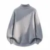 2026 Nuevo Jersey de Punto Cruzado Otoño/Invierno para Hombre de Corte Holgado con Media Cremallera Ropa de Punto Juvenil Casual Camisa Base
