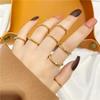 Temperamento, Sencillo, Anillo de Oro Arena y Gypsophila para Mujer, Cobre Chapado en Oro Fino, Anillo de Cola Apilable de Celebridad de Internet, Anillo para el Dedo Índice