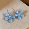 Brincos de Tarraxa Flor de Resina com Zircônia Colorida em Gelatina~Doces e Super Brilhantes, Brincos Simples e Modernos, Luxo Leve e Brincos de Alta Qualidade