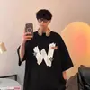 Camiseta Negra de Manga Corta para Hombre, Marca de Verano Resistente de Moda, Corte Holgado, Tallas Grandes, Diseño Único, Top de Manga Tres Cuartos, Borgoña