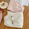 Calças de Moletom Forradas de Lã da Moda para Meninas, Roupas Novas de Outono e Inverno para Crianças, Calças Longas de Renda com Desenho Animado, Calças Jogger Estilosas para Bebês