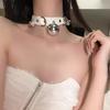 Design Nicho Colar Sino Corrente de Pescoço Feminina Preto e Branco Rosa Colar Gargantilha Corrente Clavicular Colar da Moda