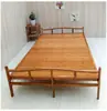 Cama plegable de bambú individual doble para siesta uso doméstico simple cama de alquiler para adultos cama de tablero duro de madera maciza de bambú