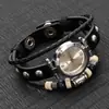 Reloj Pulsera de Cuero con Broche a Presión Estilo Casual Retro de Nicho, Reloj de Pulsera de Cuarzo con Tachuelas y Perlas Naturales, Moderno y Único