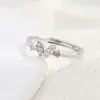 Anillos de Pareja Sombra de Mariposa para Hombres y Mujeres, Diseño de Nicho Ins, Anillos de Lujo Ligero de Alta Gama Incrustados con Diamantes, Regalo de Cumpleaños