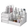 Caja de almacenamiento de cosméticos tipo cajón, para el cuidado de la piel, acabado de joyas, tocador de escritorio, caja de almacenamiento de plástico para mascarillas y lápiz labial.