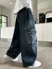 Jeans de Mezclilla de Trabajo de Otoño para Niños 2026 Nuevo Estilo Genial Estilo Urbano para Niños Medianos y Grandes Pantalones Largos de Pierna Recta de Primavera y Otoño Modernos