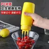 Botella dispensadora de condimentos de tres agujeros de grado alimenticio botella dispensadora de salsa de tres agujeros botella dispensadora de salsa para puesto callejero comercial tipo dispensador de tres agujeros comercial