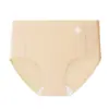 Calcinhas sem costura de seda gelada estampadas para mulheres, estilo fino de verão com fundo de algodão puro, respiráveis, sexy, estilo feminino, tanga de cintura média