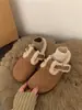 Zapatos Birkenstock Retro de Cuero Genuino, Zapatos de Piel, Mocasines Versátiles, Ropa de Abrigo para Otoño e Invierno, Zapatos de Algodón Terciopelo, Zapatos Planos de Suela Suave, Zapatos para Mujer