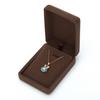 Joyero flocado con logotipo impreso, caja de franela redondeada, colgante, anillo, pulsera, joyero al por mayor
